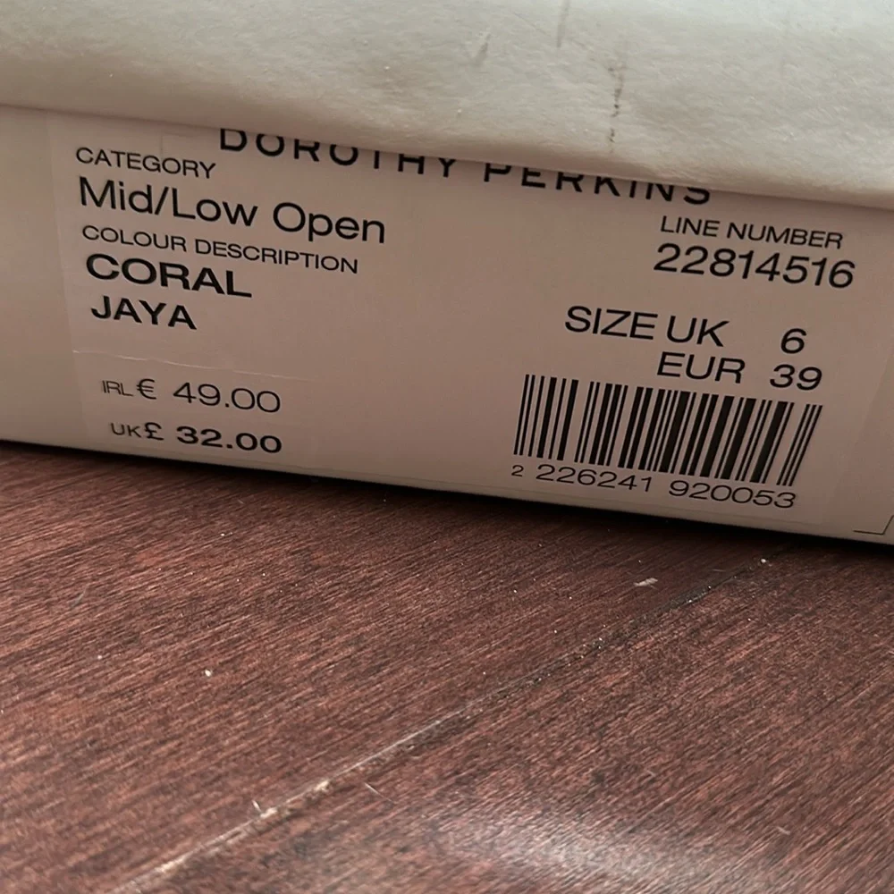 Dorothy Perkins open toe coral NEW women’s size 8.5 US - Picture 4 of 6